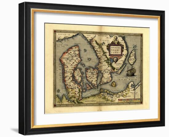 Ortelius's Map of Denmark, 1570-Library of Congress-Framed Photographic Print