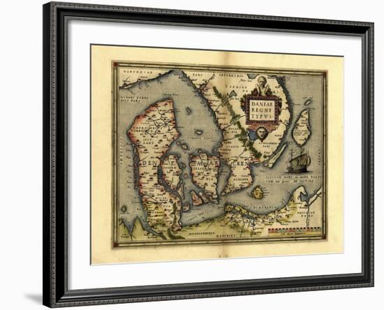 Ortelius's Map of Denmark, 1570-Library of Congress-Framed Photographic Print