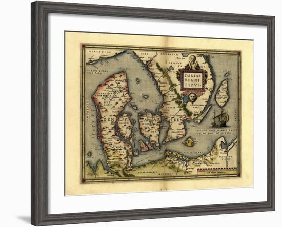 Ortelius's Map of Denmark, 1570-Library of Congress-Framed Photographic Print