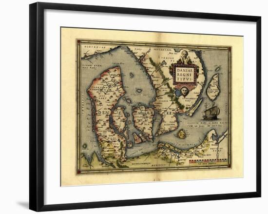 Ortelius's Map of Denmark, 1570-Library of Congress-Framed Photographic Print