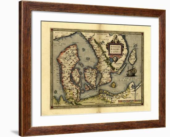 Ortelius's Map of Denmark, 1570-Library of Congress-Framed Photographic Print