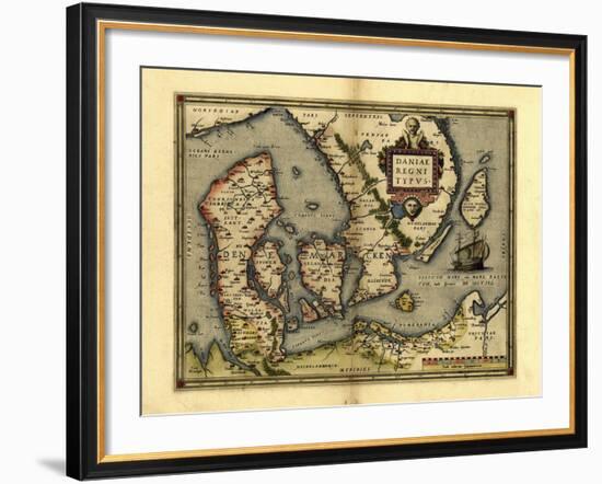 Ortelius's Map of Denmark, 1570-Library of Congress-Framed Photographic Print