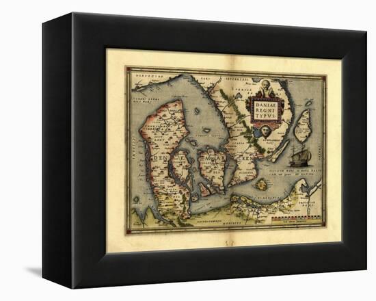 Ortelius's Map of Denmark, 1570-Library of Congress-Framed Premier Image Canvas