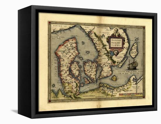 Ortelius's Map of Denmark, 1570-Library of Congress-Framed Premier Image Canvas