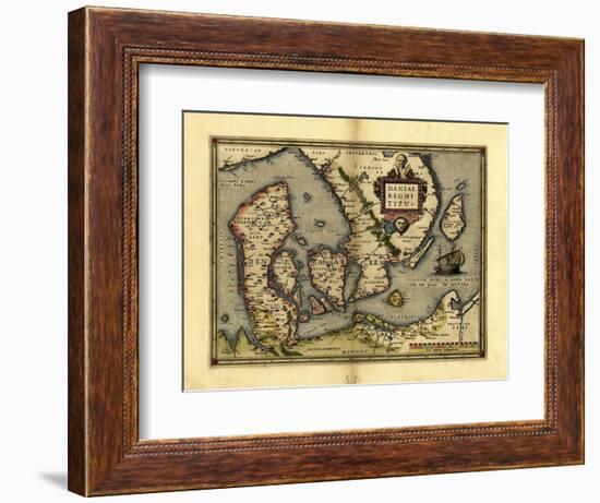 Ortelius's Map of Denmark, 1570-Library of Congress-Framed Photographic Print