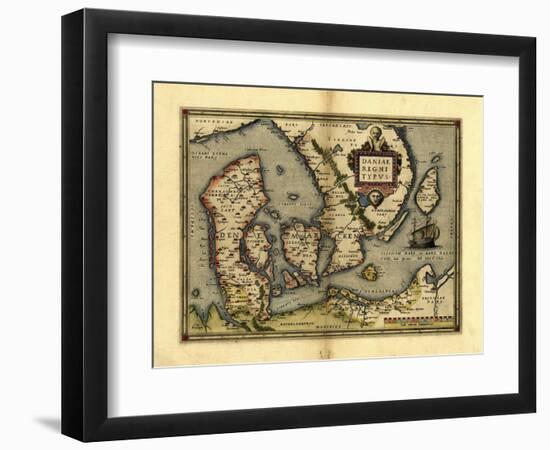 Ortelius's Map of Denmark, 1570-Library of Congress-Framed Photographic Print