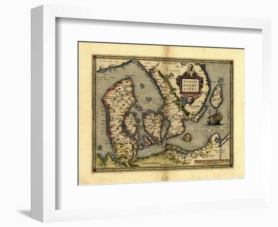 Ortelius's Map of Denmark, 1570-Library of Congress-Framed Photographic Print