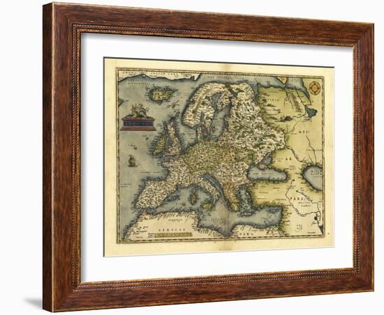 Ortelius's Map of Europe, 1570-Library of Congress-Framed Photographic Print