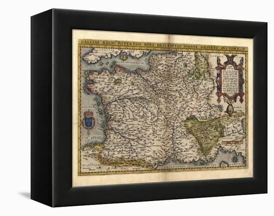 Ortelius's Map of France, 1570-Library of Congress-Framed Premier Image Canvas