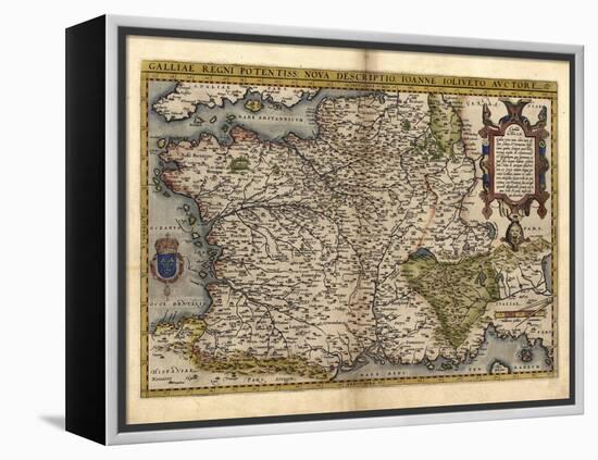 Ortelius's Map of France, 1570-Library of Congress-Framed Premier Image Canvas