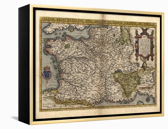 Ortelius's Map of France, 1570-Library of Congress-Framed Premier Image Canvas