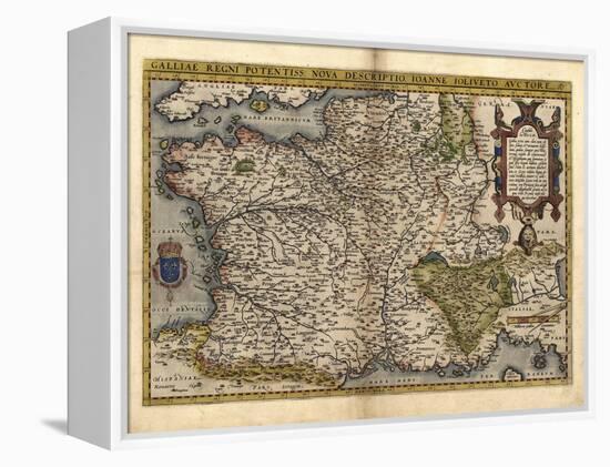 Ortelius's Map of France, 1570-Library of Congress-Framed Premier Image Canvas