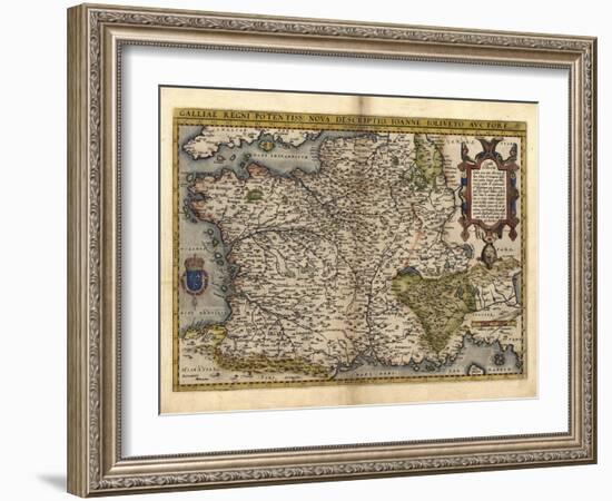 Ortelius's Map of France, 1570-Library of Congress-Framed Photographic Print