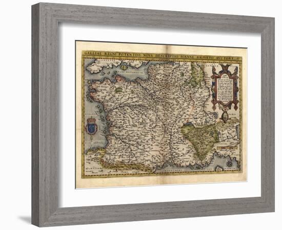 Ortelius's Map of France, 1570-Library of Congress-Framed Photographic Print