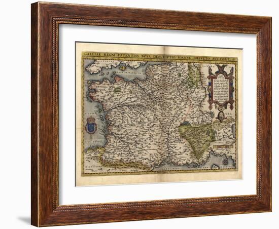 Ortelius's Map of France, 1570-Library of Congress-Framed Photographic Print