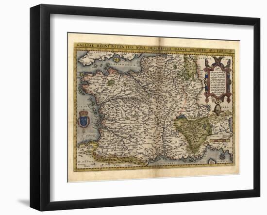 Ortelius's Map of France, 1570-Library of Congress-Framed Photographic Print