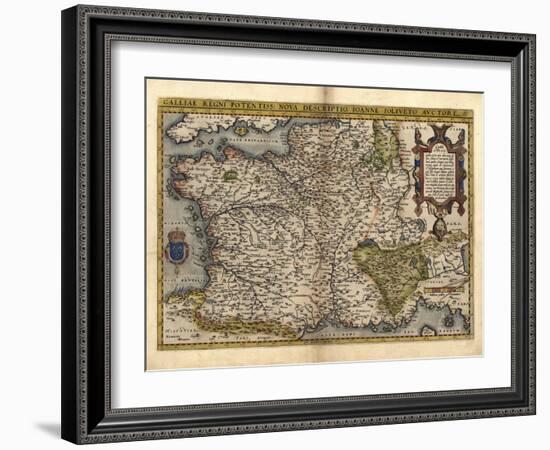 Ortelius's Map of France, 1570-Library of Congress-Framed Photographic Print