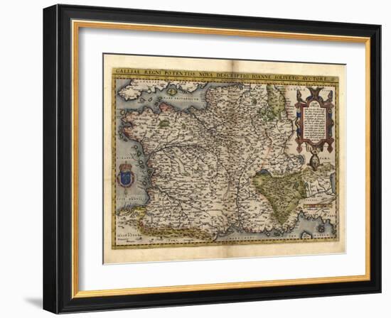 Ortelius's Map of France, 1570-Library of Congress-Framed Photographic Print