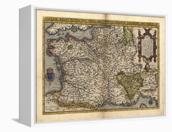 Ortelius's Map of France, 1570-Library of Congress-Framed Premier Image Canvas