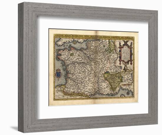 Ortelius's Map of France, 1570-Library of Congress-Framed Photographic Print