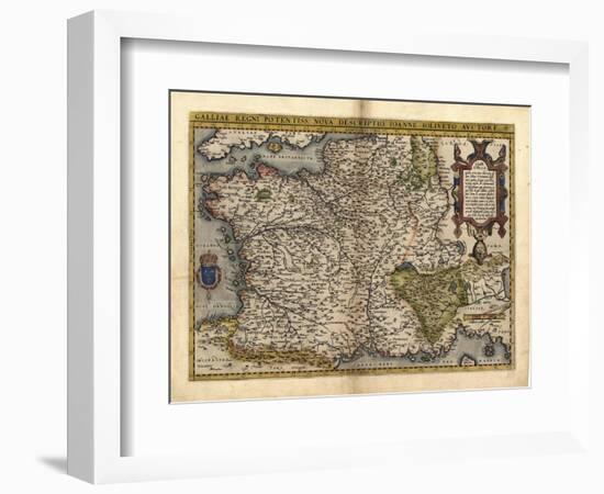 Ortelius's Map of France, 1570-Library of Congress-Framed Photographic Print