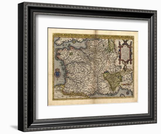 Ortelius's Map of France, 1570-Library of Congress-Framed Photographic Print