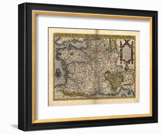 Ortelius's Map of France, 1570-Library of Congress-Framed Photographic Print