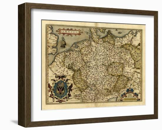 Ortelius's Map of Germany, 1570-Library of Congress-Framed Photographic Print