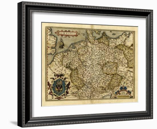 Ortelius's Map of Germany, 1570-Library of Congress-Framed Photographic Print