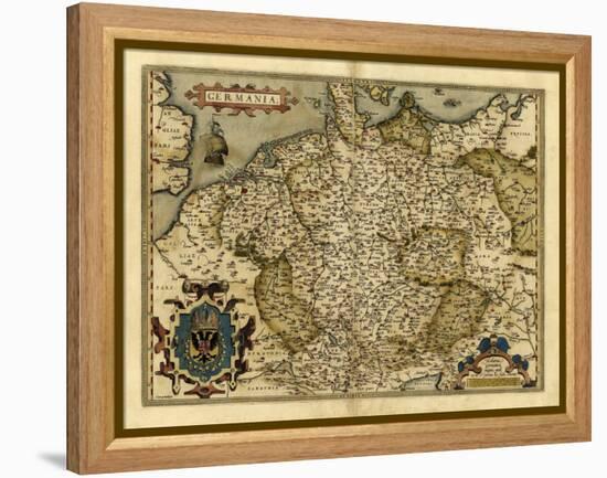 Ortelius's Map of Germany, 1570-Library of Congress-Framed Premier Image Canvas