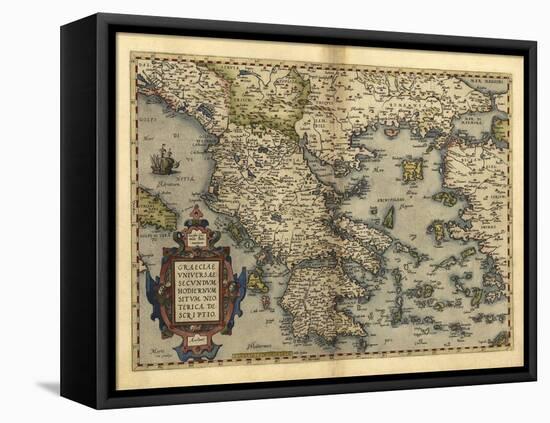 Ortelius's Map of Greece, 1570-Library of Congress-Framed Premier Image Canvas