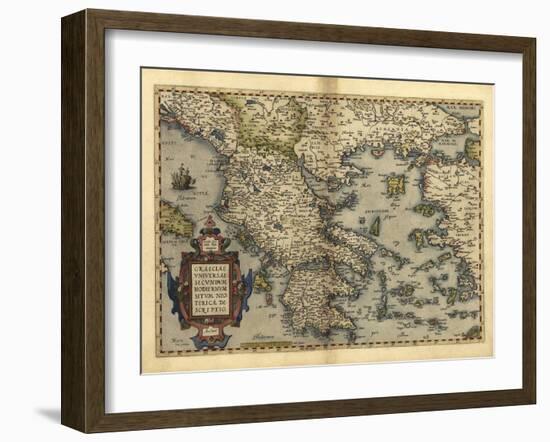 Ortelius's Map of Greece, 1570-Library of Congress-Framed Photographic Print