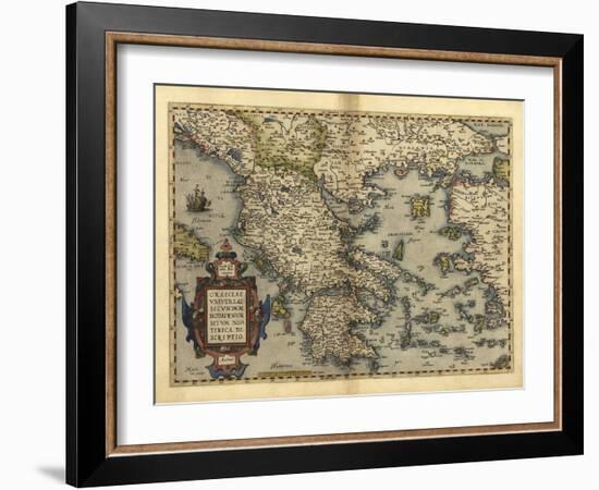 Ortelius's Map of Greece, 1570-Library of Congress-Framed Photographic Print