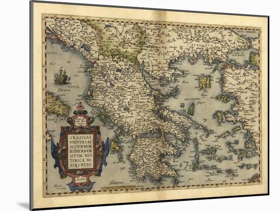 Ortelius's Map of Greece, 1570-Library of Congress-Mounted Photographic Print