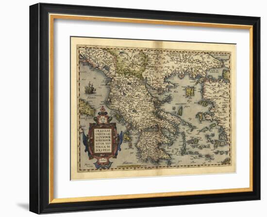 Ortelius's Map of Greece, 1570-Library of Congress-Framed Photographic Print