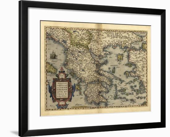 Ortelius's Map of Greece, 1570-Library of Congress-Framed Photographic Print