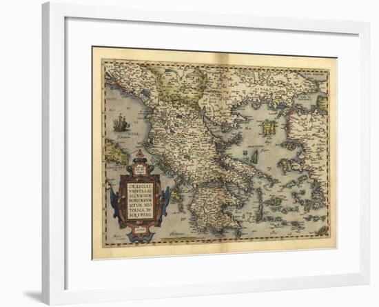 Ortelius's Map of Greece, 1570-Library of Congress-Framed Photographic Print