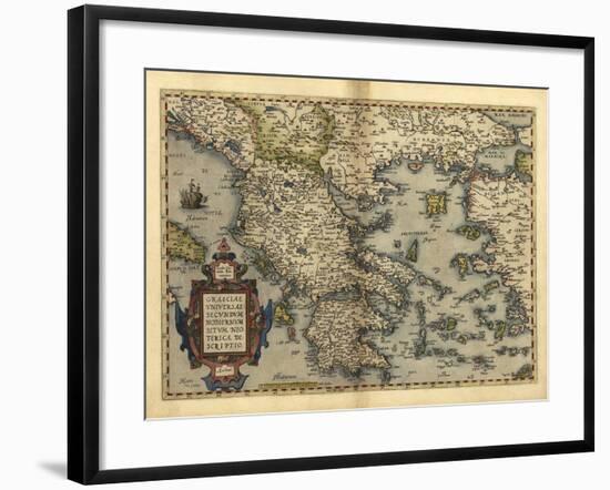 Ortelius's Map of Greece, 1570-Library of Congress-Framed Photographic Print