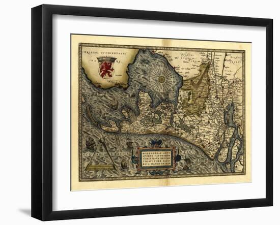 Ortelius's Map of Holland, 1570-Library of Congress-Framed Photographic Print