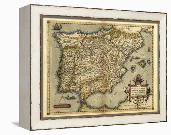 Ortelius's Map of Iberian Peninsula, 1570-Library of Congress-Framed Premier Image Canvas