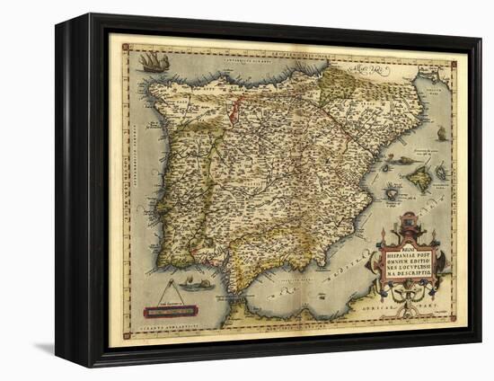 Ortelius's Map of Iberian Peninsula, 1570-Library of Congress-Framed Premier Image Canvas