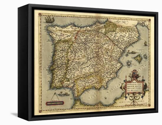 Ortelius's Map of Iberian Peninsula, 1570-Library of Congress-Framed Premier Image Canvas