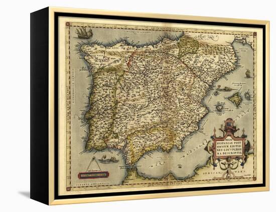 Ortelius's Map of Iberian Peninsula, 1570-Library of Congress-Framed Premier Image Canvas