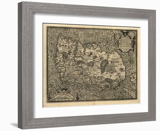 Ortelius's Map of Ireland, 1598-Library of Congress-Framed Photographic Print