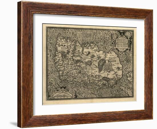 Ortelius's Map of Ireland, 1598-Library of Congress-Framed Photographic Print