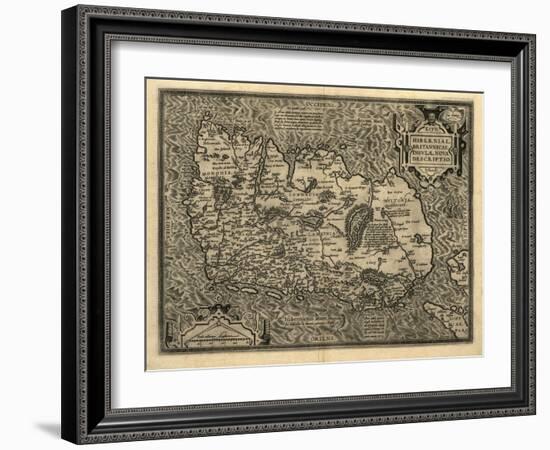 Ortelius's Map of Ireland, 1598-Library of Congress-Framed Photographic Print