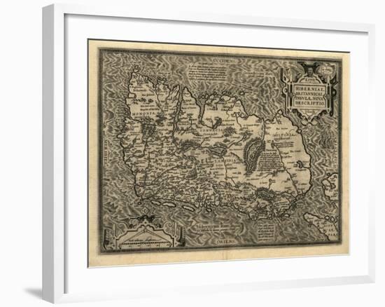 Ortelius's Map of Ireland, 1598-Library of Congress-Framed Photographic Print