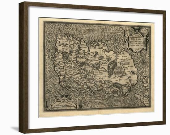 Ortelius's Map of Ireland, 1598-Library of Congress-Framed Photographic Print