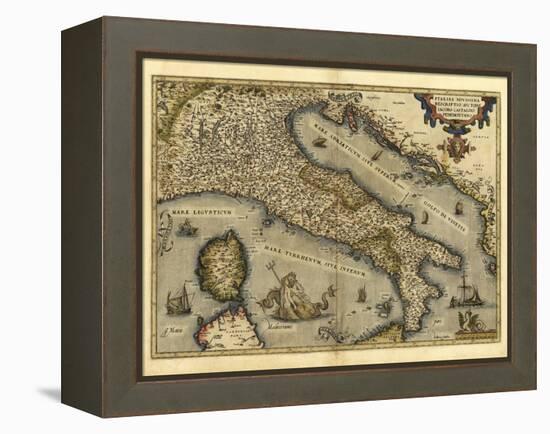 Ortelius's Map of Italy, 1570-Library of Congress-Framed Premier Image Canvas