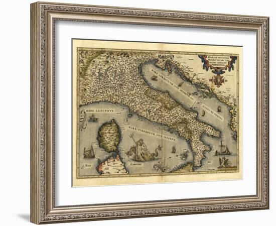Ortelius's Map of Italy, 1570-Library of Congress-Framed Photographic Print
